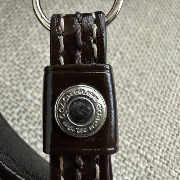 COACH Signature 2 Way‎ Shoulder Crossbody Bag Canvas Leather F13674 Brown - Picture 9 of 12